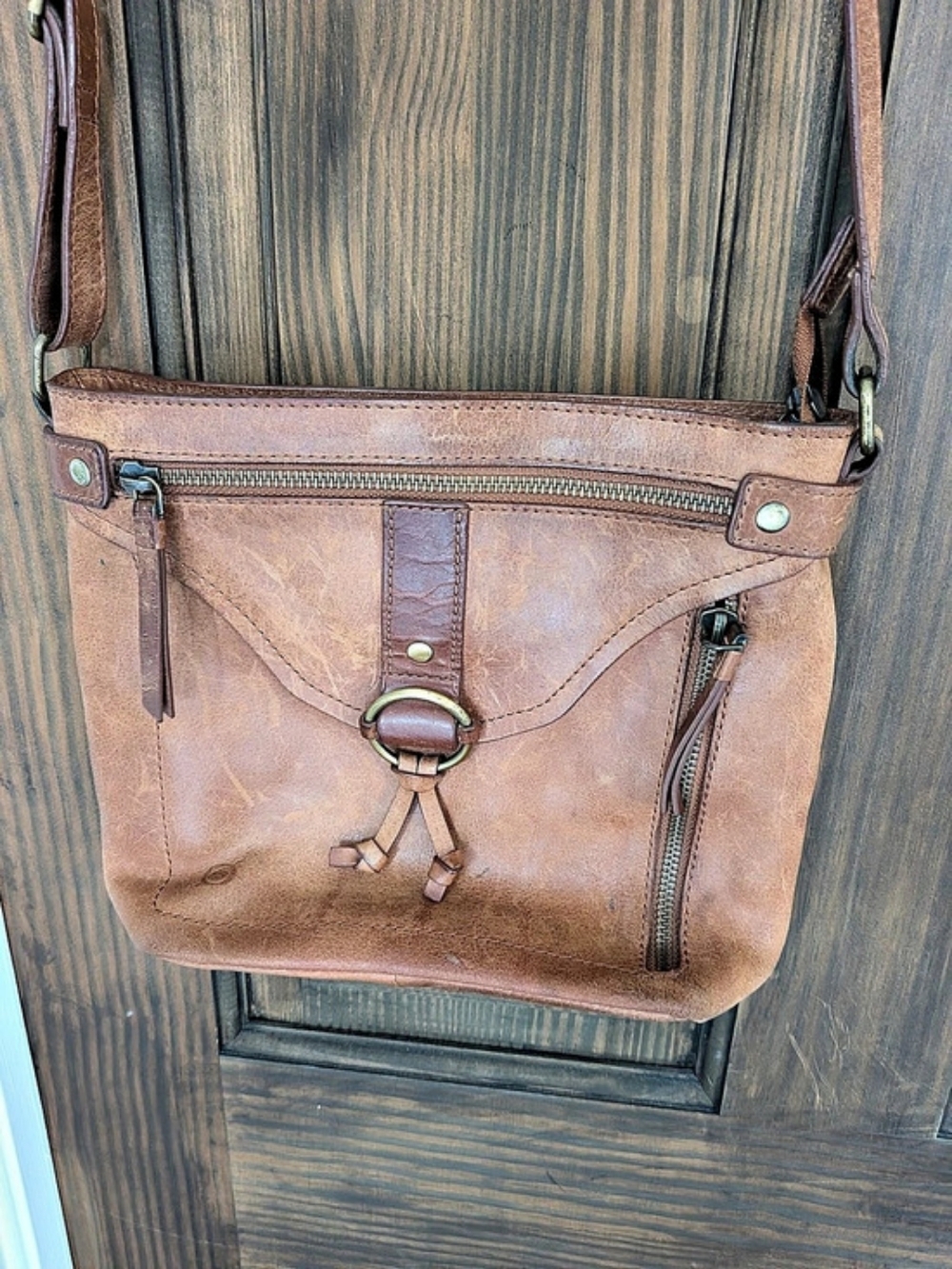 Born Leather-Look Brown Crossbody Bag - Picture 2 of 3